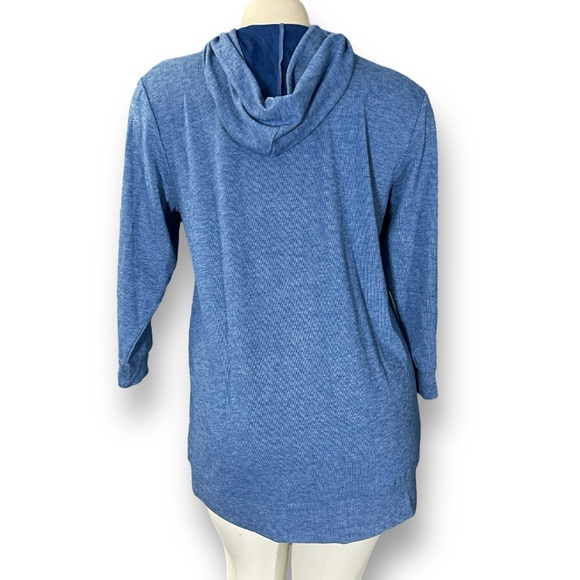 WHITE MARK Blue Longline Hoodie Pullover Hooded Sweater Dress Plus 2X - Picture 6 of 9